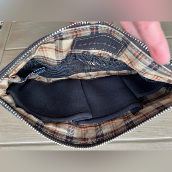 Levenger Bomber Jacket Brown Pebble Leather Zipped Pouch - Picture 4 of 8